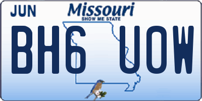 MO license plate BH6U0W