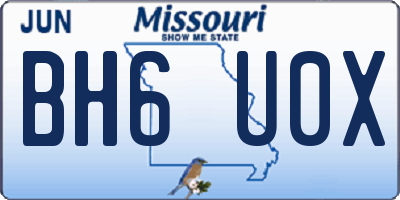 MO license plate BH6U0X