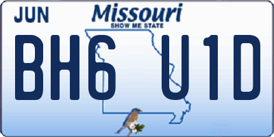 MO license plate BH6U1D