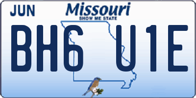 MO license plate BH6U1E