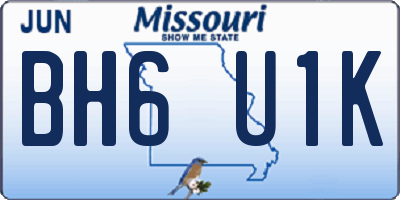 MO license plate BH6U1K