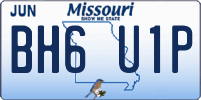 MO license plate BH6U1P