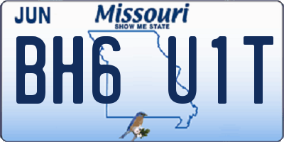 MO license plate BH6U1T