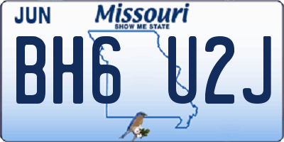 MO license plate BH6U2J