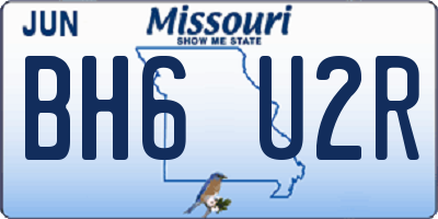 MO license plate BH6U2R