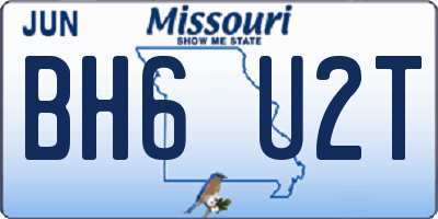 MO license plate BH6U2T