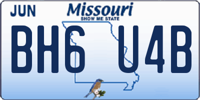MO license plate BH6U4B