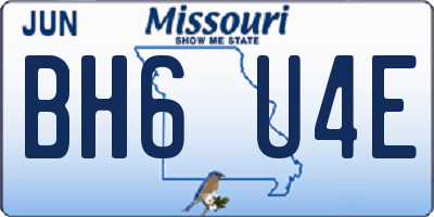 MO license plate BH6U4E