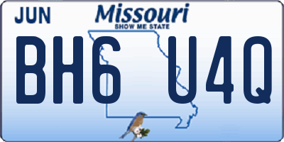 MO license plate BH6U4Q