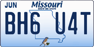 MO license plate BH6U4T