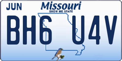 MO license plate BH6U4V
