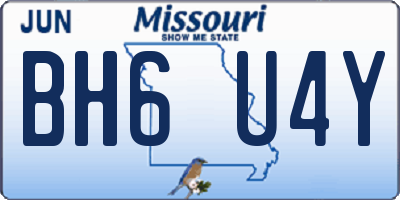 MO license plate BH6U4Y