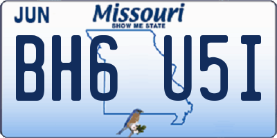 MO license plate BH6U5I