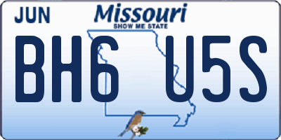 MO license plate BH6U5S