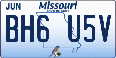 MO license plate BH6U5V