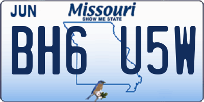 MO license plate BH6U5W