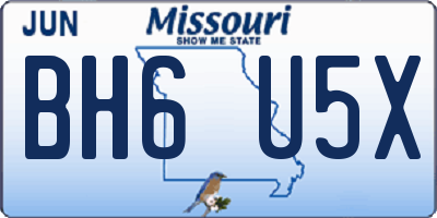 MO license plate BH6U5X
