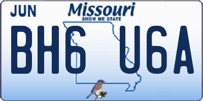 MO license plate BH6U6A