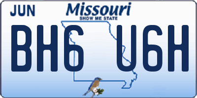 MO license plate BH6U6H