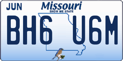 MO license plate BH6U6M