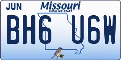 MO license plate BH6U6W