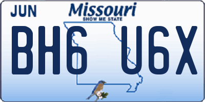 MO license plate BH6U6X