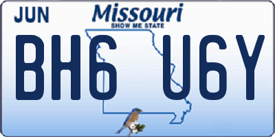 MO license plate BH6U6Y