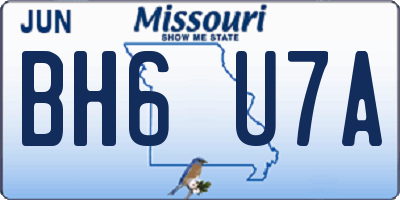 MO license plate BH6U7A