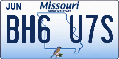MO license plate BH6U7S