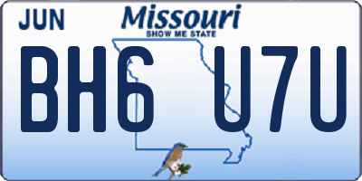 MO license plate BH6U7U