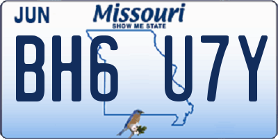 MO license plate BH6U7Y