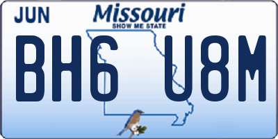 MO license plate BH6U8M