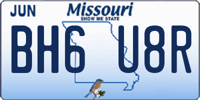MO license plate BH6U8R