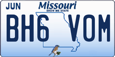 MO license plate BH6V0M