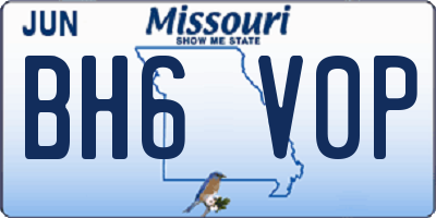 MO license plate BH6V0P