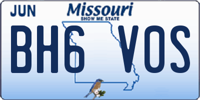 MO license plate BH6V0S