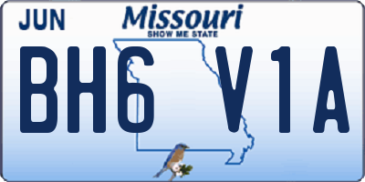MO license plate BH6V1A