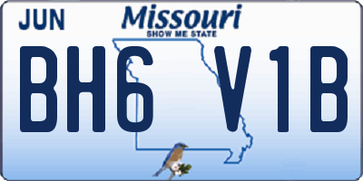 MO license plate BH6V1B