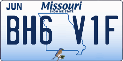 MO license plate BH6V1F