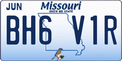 MO license plate BH6V1R