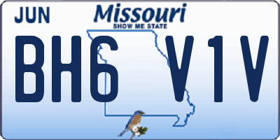 MO license plate BH6V1V