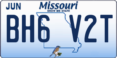 MO license plate BH6V2T