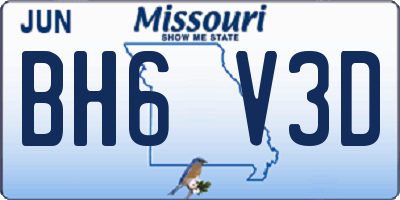 MO license plate BH6V3D