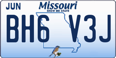 MO license plate BH6V3J
