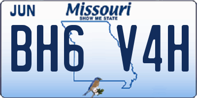 MO license plate BH6V4H