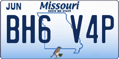 MO license plate BH6V4P
