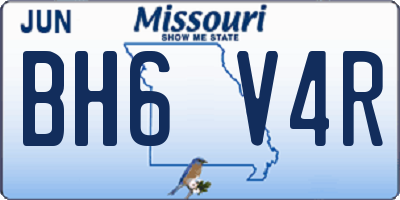 MO license plate BH6V4R