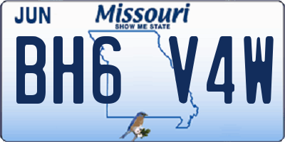 MO license plate BH6V4W