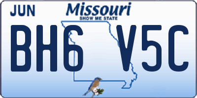 MO license plate BH6V5C