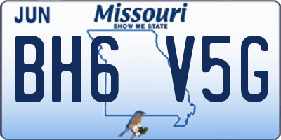 MO license plate BH6V5G